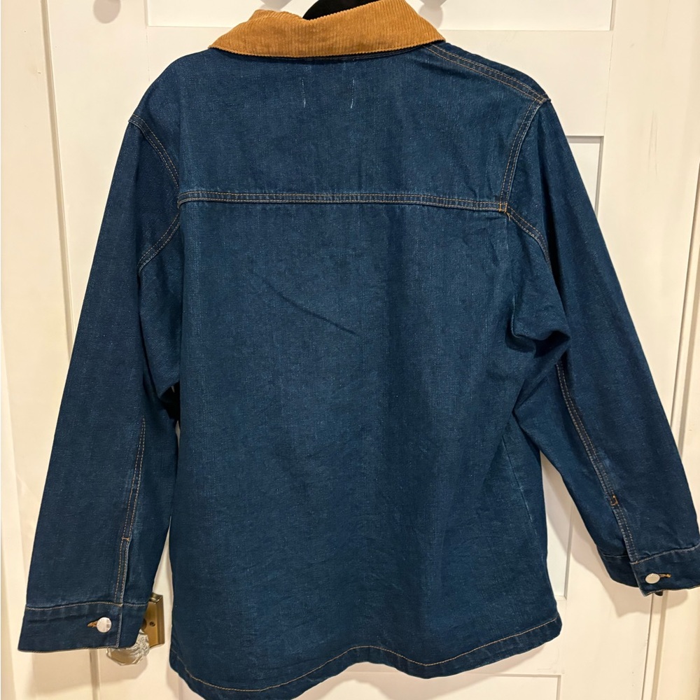 NWT Vigoss Dark Blue Denim Jacket with Mustard Corduroy Collar - Picture 2 of 8